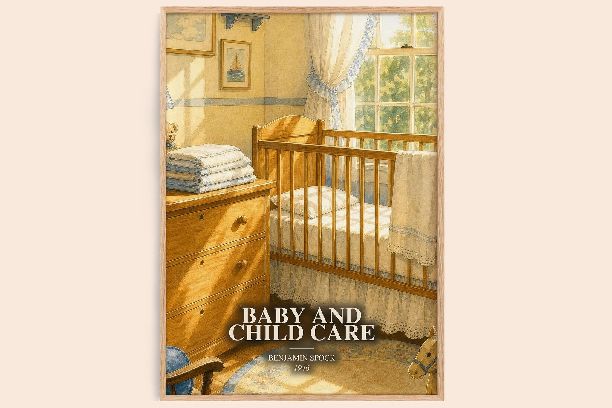 Baby And Child Care Book Watercolour Illustration by Benjamin Spock