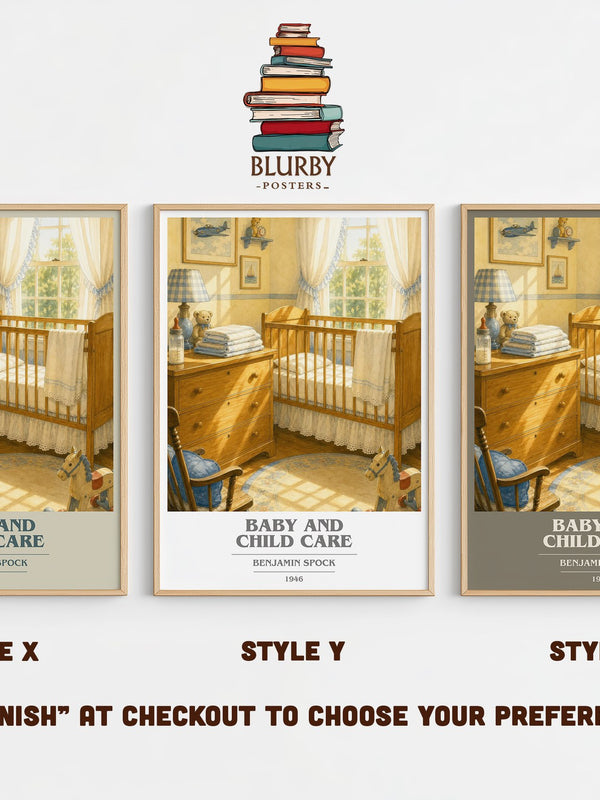 Baby And Child Care book cover print in frame leaning in hallway – __new__:self help wall art