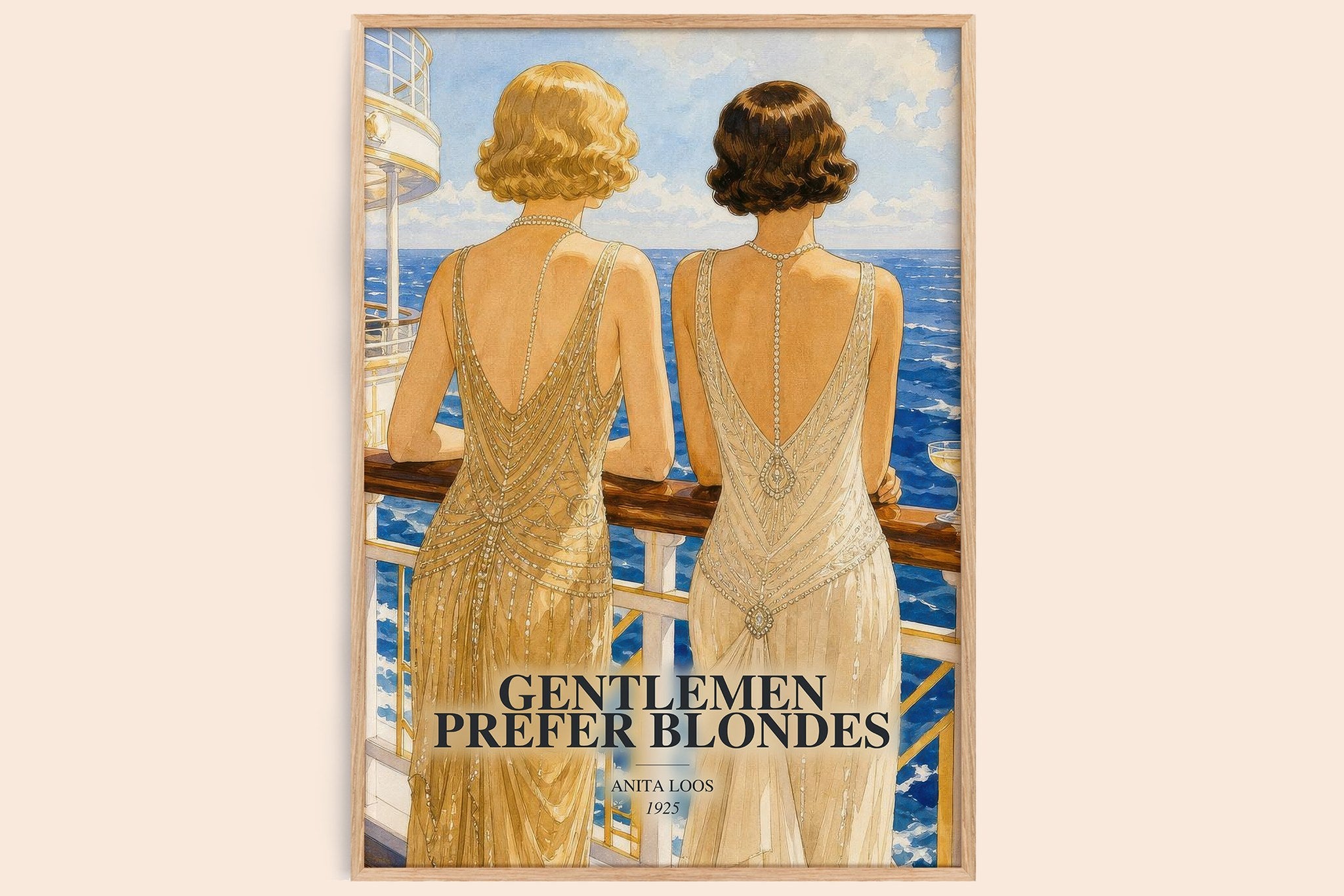 Gentlemen Prefer Blondes Book Watercolour Illustration by Anita Loos
