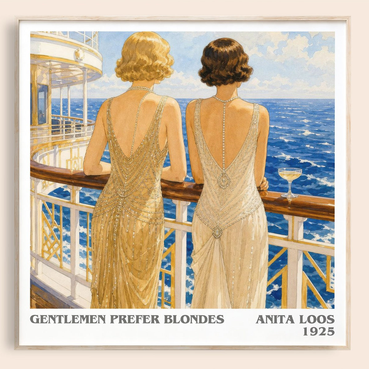 Gentlemen Prefer Blondes literary book poster by Anita Loos – framed literary art print