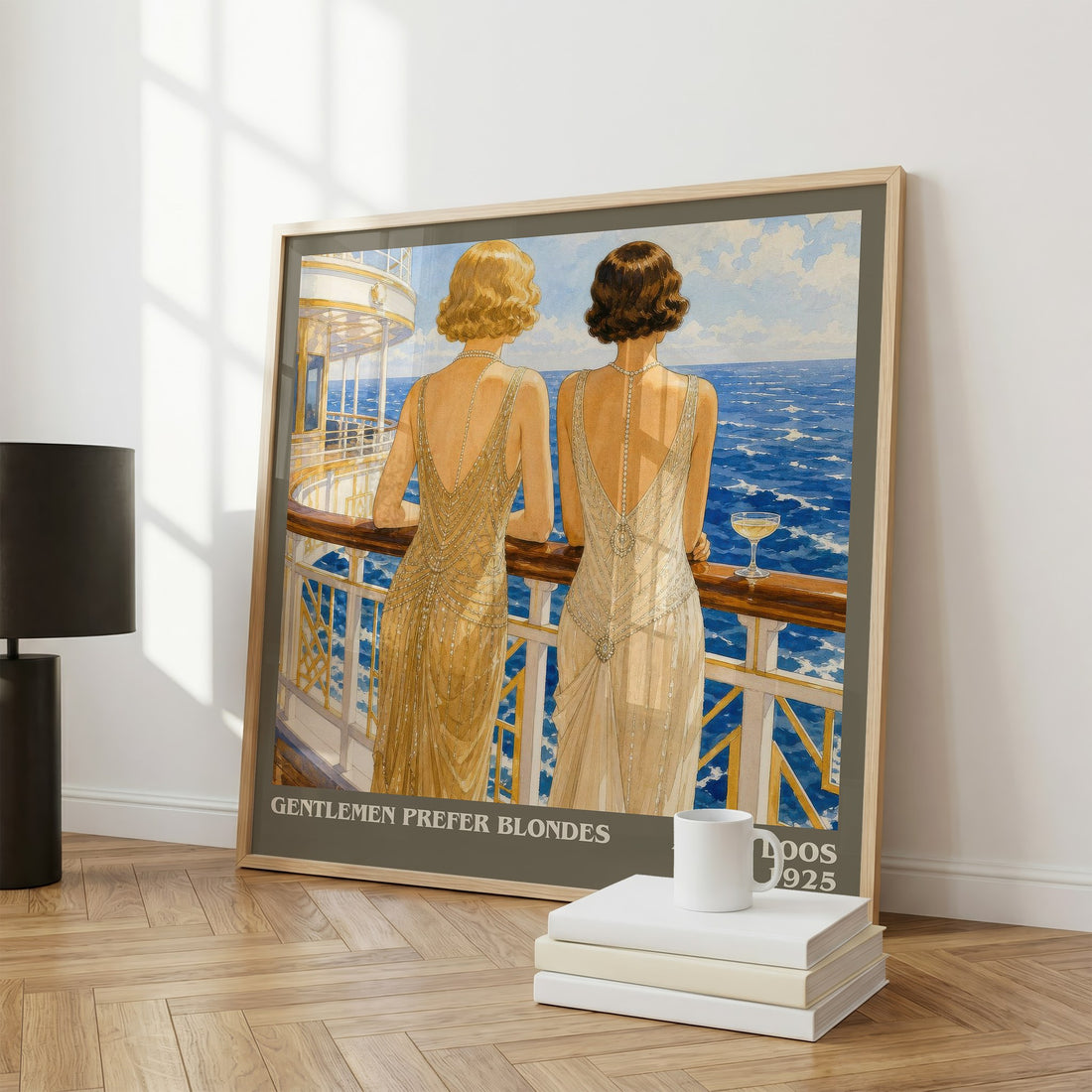 Gentlemen Prefer Blondes literary print framed by window – literary home decor