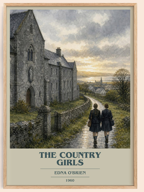 The Country Girls book cover book poster by Edna O'Brien – framed literary art print