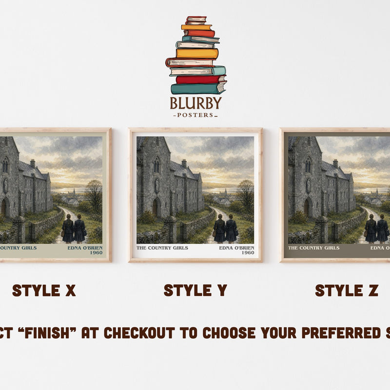 The Country Girls literary print in frame leaning in hallway – coming of age wall art