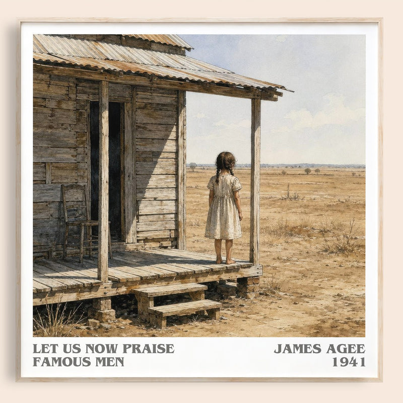 Let Us Now Praise Famous Men literary book poster by James Agee – framed literary art print