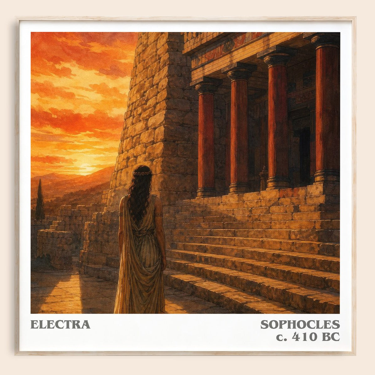 Electra literary book poster by Sophocles – framed literary art print