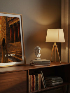 Electra watercolour print on bookshelf – Sophocles fan gift