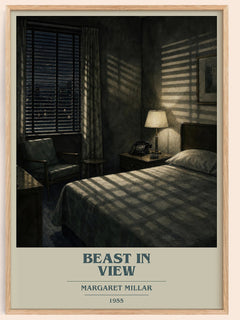 Beast In View book cover book poster by Margaret Millar – framed literary art print