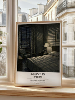 Beast In View book cover poster colour and style options – Margaret Millar book art