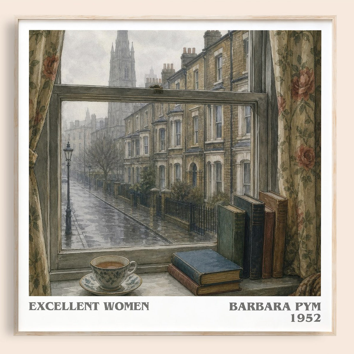 Excellent Women literary book poster by Barbara Pym – framed literary art print