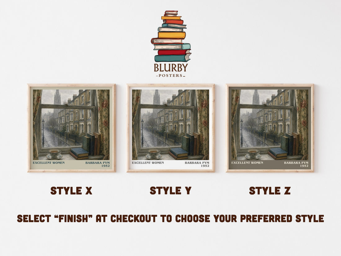 Excellent Women literary print in frame leaning in hallway – literary fiction wall art
