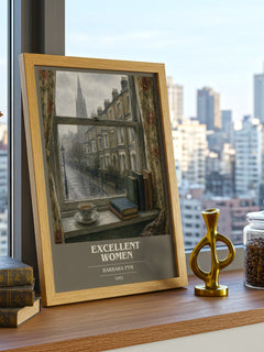 Excellent Women book cover print framed by window – literary home decor