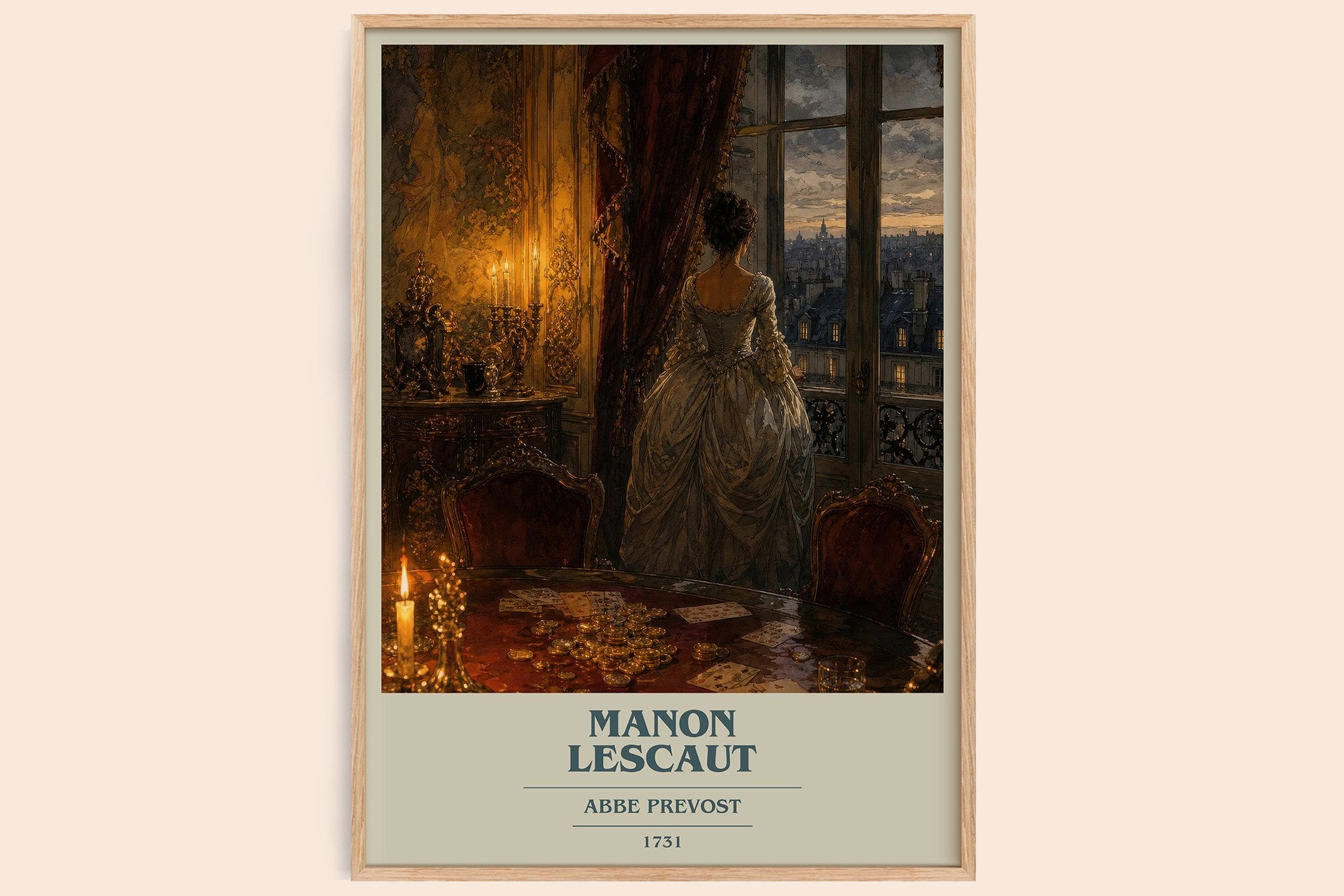Manon Lescaut Book Cover Poster by Abbe Prevost