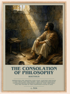 The Consolation of Philosophy bookish book poster by Boethius – framed literary art print
