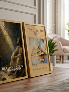 The Consolation of Philosophy watercolour print framed by window – literary home decor