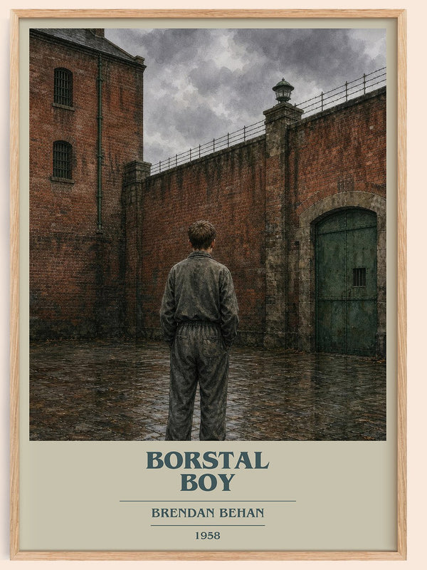 Borstal Boy book cover book poster by Brendan Behan – framed literary art print