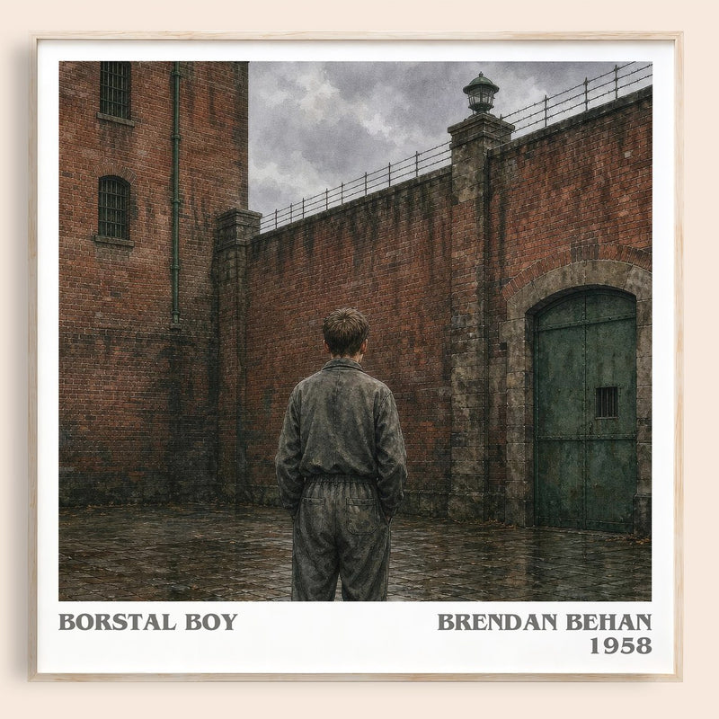 Borstal Boy literary book poster by Brendan Behan – framed literary art print