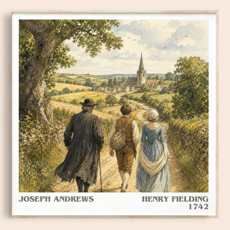Joseph Andrews literary book poster by Henry Fielding – framed literary art print