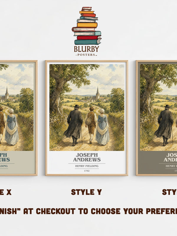 Joseph Andrews book cover print in frame leaning in hallway – satire wall art