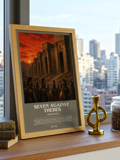 Seven Against Thebes bookish poster colour and style options – Aeschylus book art