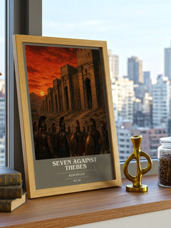 Seven Against Thebes book cover poster colour and style options – Aeschylus book art