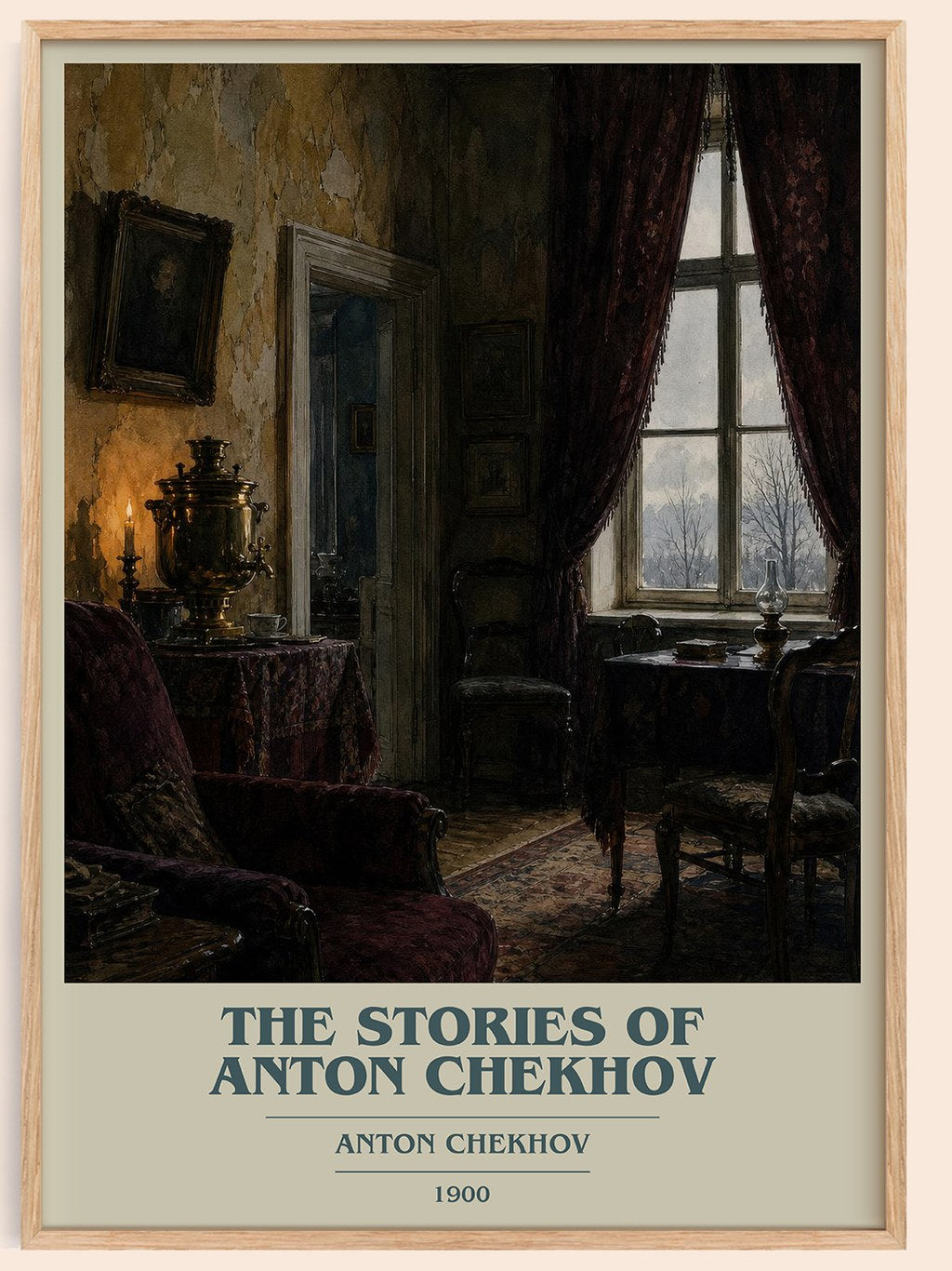 The Stories of Anton Chekhov book cover book poster by Anton Chekhov – framed literary art print