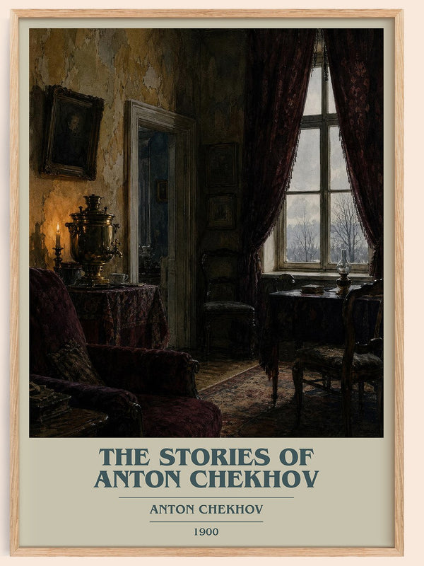 The Stories of Anton Chekhov book cover book poster by Anton Chekhov – framed literary art print
