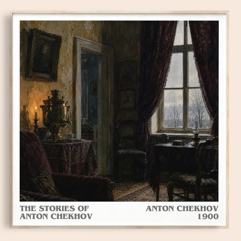 The Stories of Anton Chekhov literary book poster by Anton Chekhov – framed literary art print