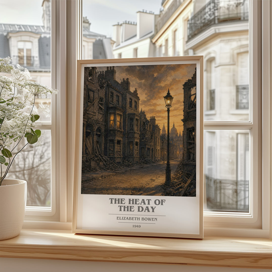 The Heat of the Day book cover poster colour and style options – Elizabeth Bowen book art