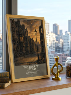The Heat of the Day book cover print framed by window – literary home decor