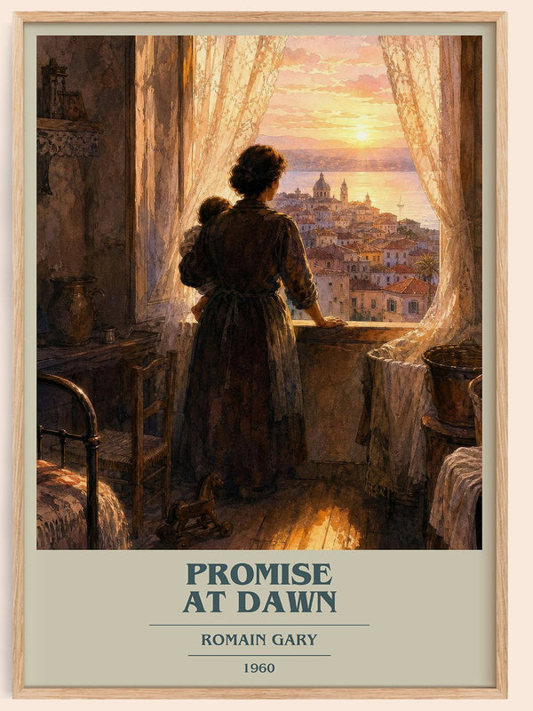 Promise at Dawn book cover book poster by Romain Gary – framed literary art print