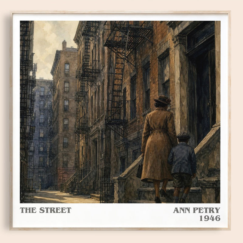 The Street literary book poster by Ann Petry – framed literary art print