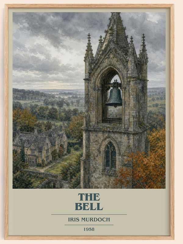 The Bell book cover book poster by Iris Murdoch – framed literary art print