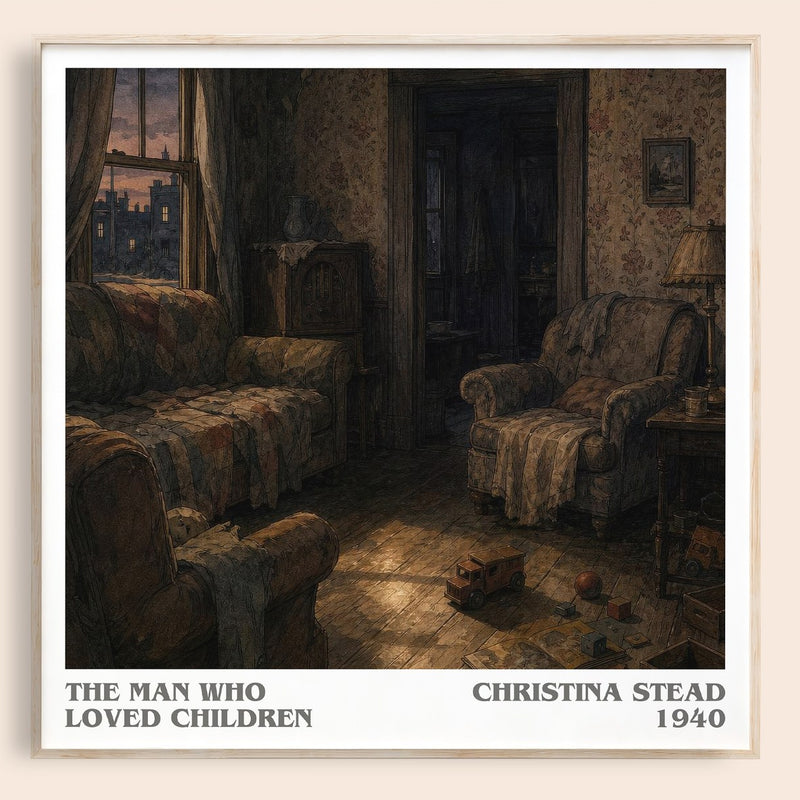 The Man Who Loved Children literary book poster by Christina Stead – framed literary art print