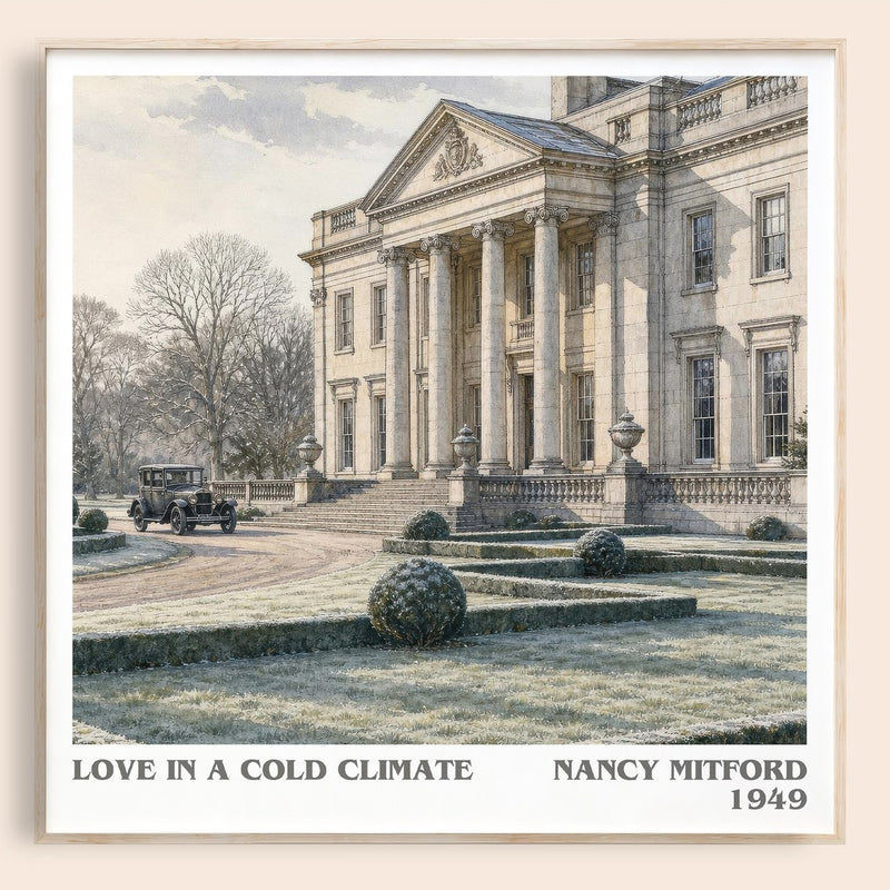 Love in a Cold Climate literary book poster by Nancy Mitford – framed literary art print