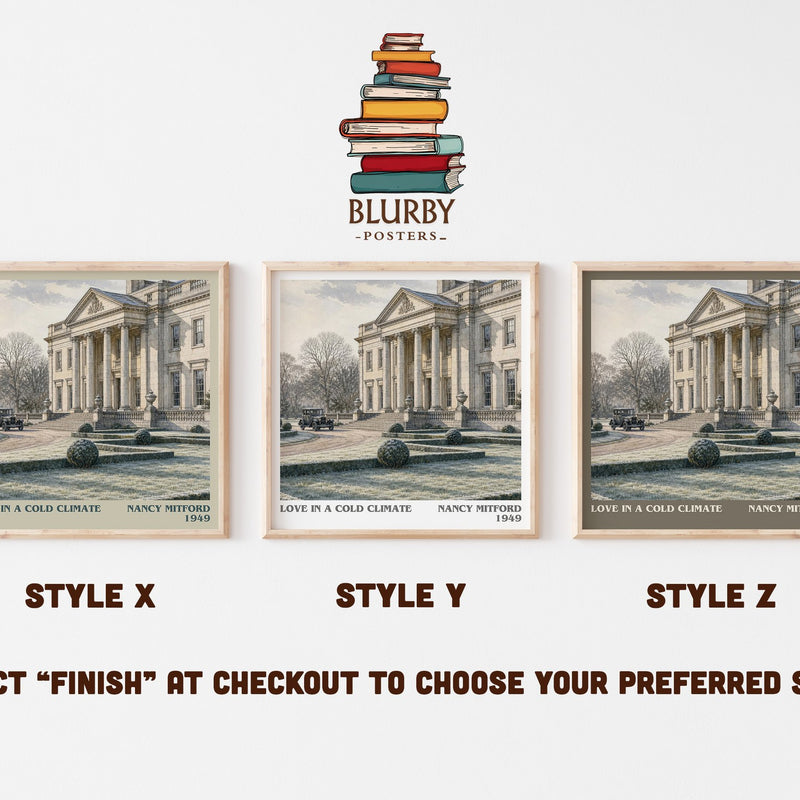Love in a Cold Climate literary print in frame leaning in hallway – literary fiction wall art