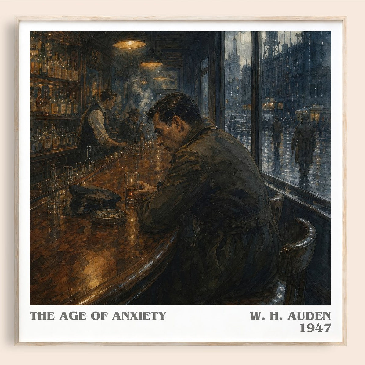 The Age of Anxiety Literary Art Print by W. H. Auden – square framed poster