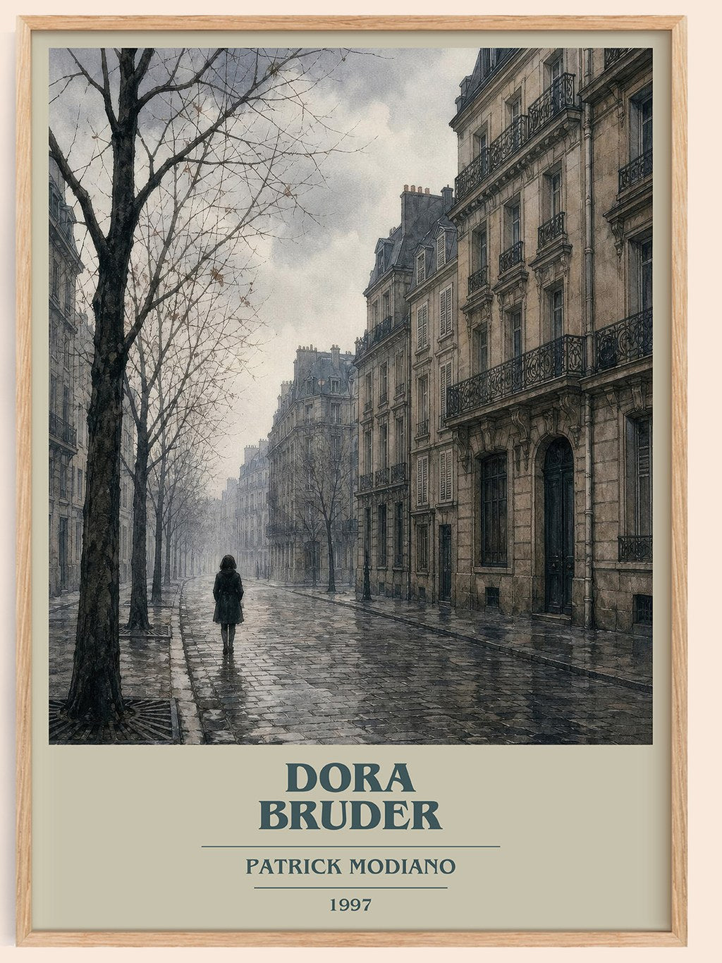 Dora Bruder book cover book poster by Patrick Modiano – framed literary art print