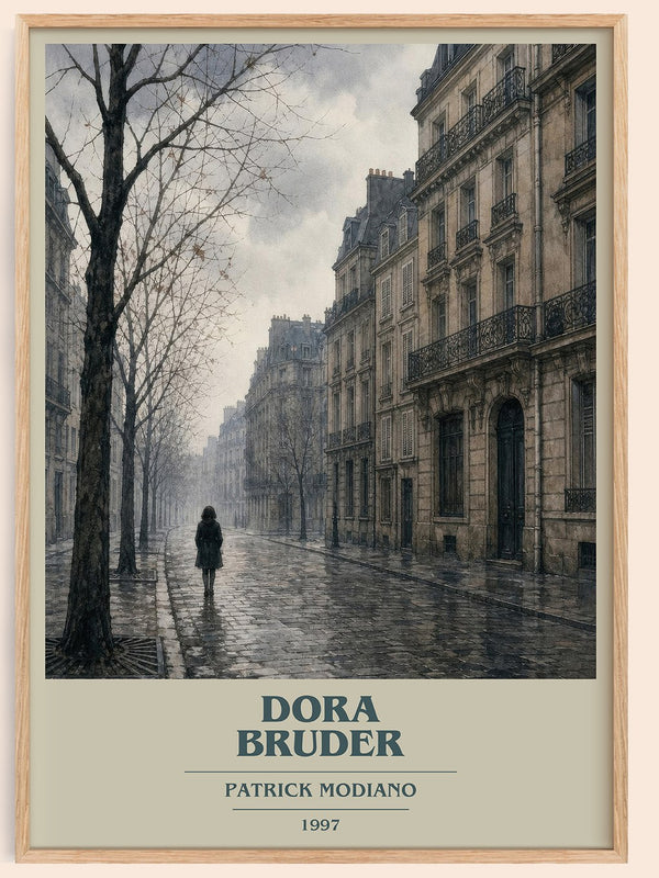 Dora Bruder book cover book poster by Patrick Modiano – framed literary art print