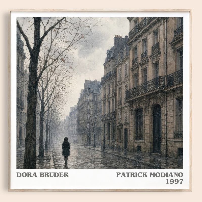 Dora Bruder literary book poster by Patrick Modiano – framed literary art print