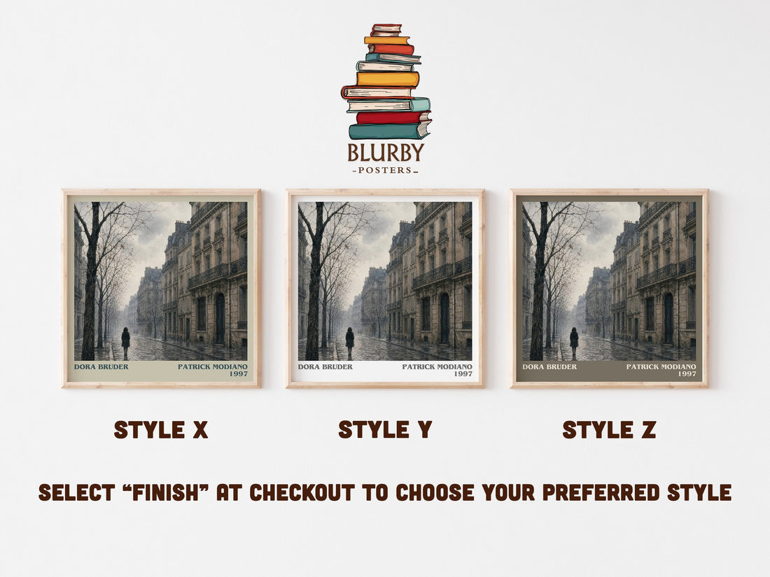 Dora Bruder literary print in frame leaning in hallway – memoir wall art (mockup)
