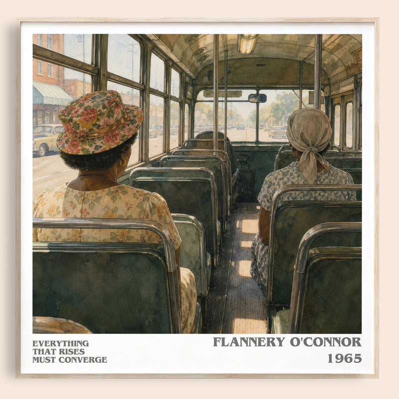 Everything That Rises Must Converge literary book poster by Flannery O'Connor – framed literary art print