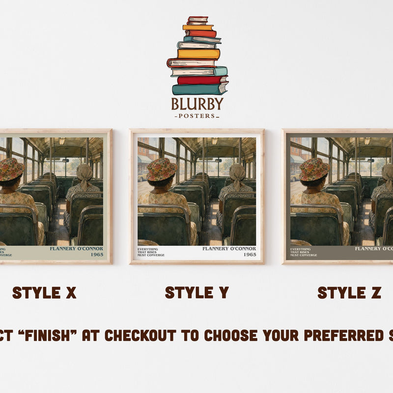 Everything That Rises Must Converge literary print in frame leaning in hallway – literary fiction wall art