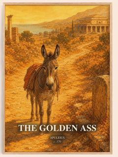 The Golden Ass watercolour book poster by Apuleius – framed literary art print