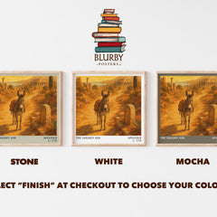 The Golden Ass literary print framed by window – Stone, White and Mocha square prints side by side – choose your colour