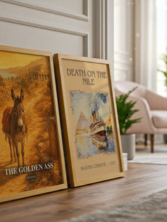 The Golden Ass watercolour print framed by window – literary home decor