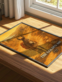The Golden Ass watercolour book poster framed on wall – classic literature wall art