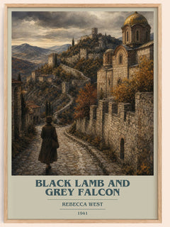 Black Lamb and Grey Falcon book cover book poster by Rebecca West – framed literary art print