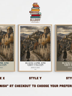 Black Lamb and Grey Falcon book cover print in frame leaning in hallway – non fiction wall art