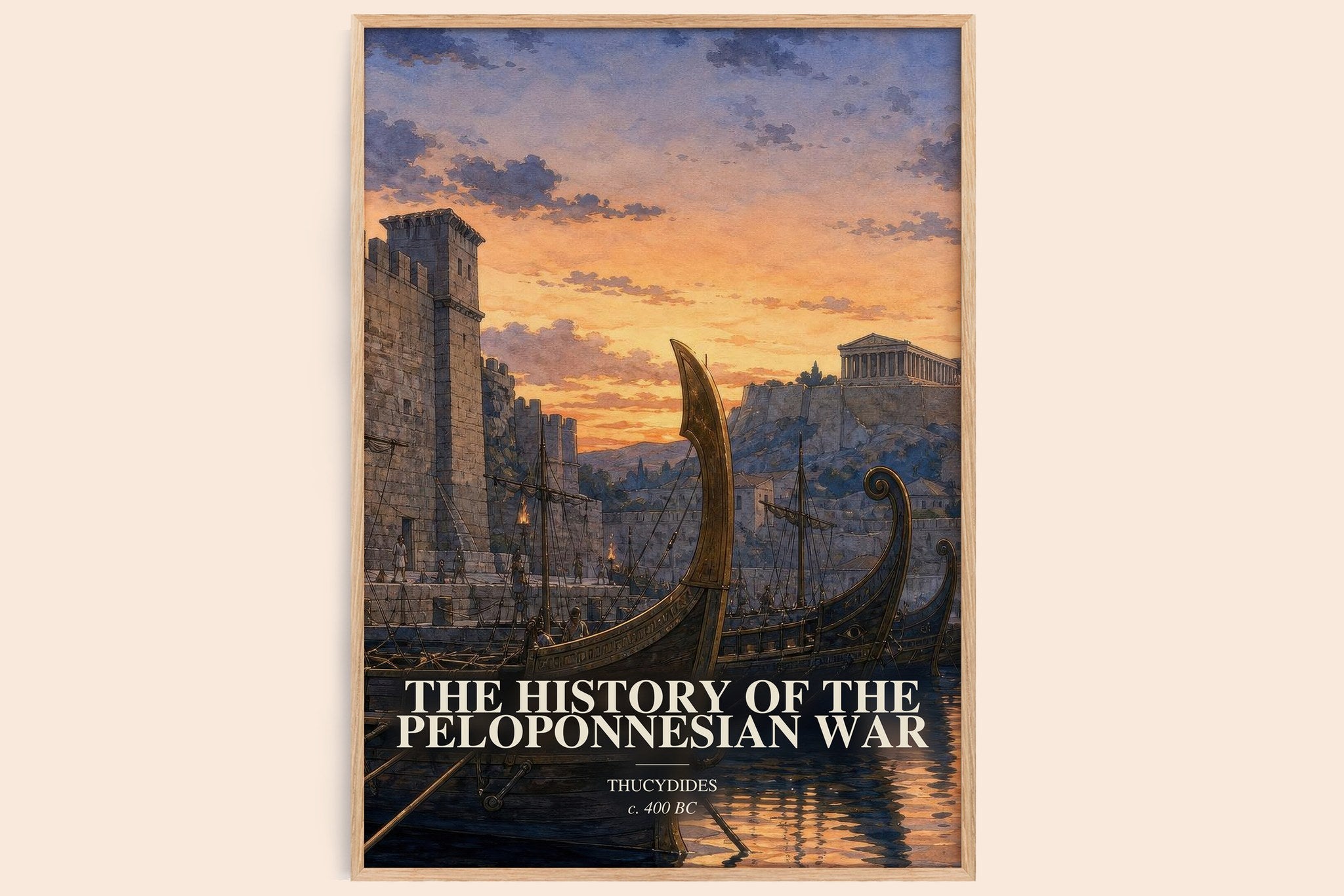 The History of the Peloponnesian War Book Watercolour Illustration by Thucydides