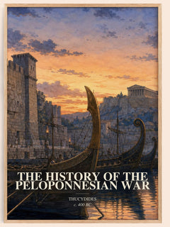 The History of the Peloponnesian War watercolour book poster by Thucydides – framed literary art print